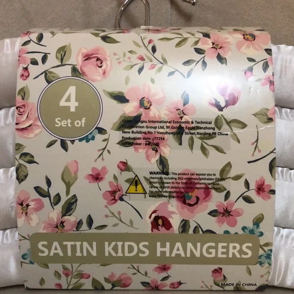 White Satin Hangers - Qty 4 in Set - Picture 2 of 5